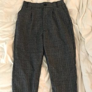 checked tapered pants plaid